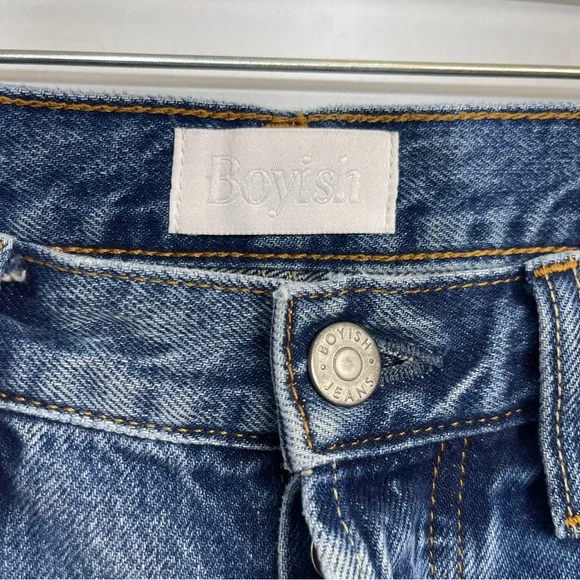 Boyish Tommy Jeans High Rise Straight Greed Wash Cotton Button Fly 26 Raw Hem - Picture 8 of 16